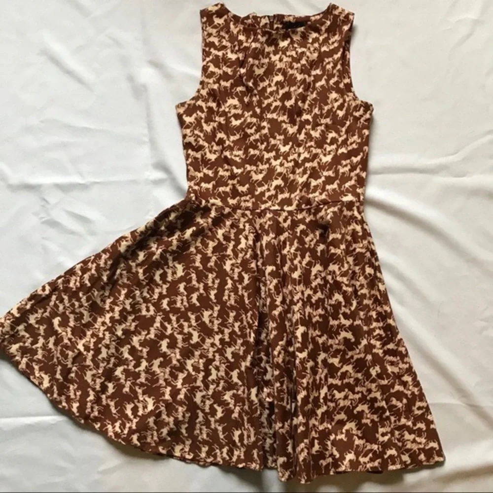 Closet Brown and White Patterned Mini Dress - Picture 2 of 7